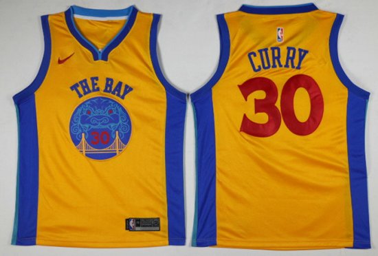 30 Curry the Bay Warriors Maillot Jaune